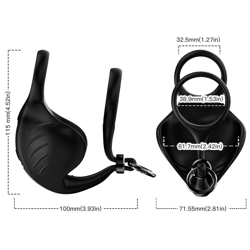 ARMONY - MANTA SCROTUM VIBRATOR RING REMOTE CONTROL BLACK ARMONY FOR HIM