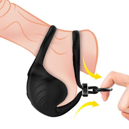 ARMONY - ANELLO VIBRANTE PER SCROTO MANTA NERO