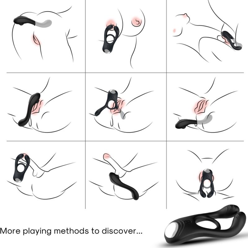 ARMONY - VEYRON DOUBLE VIBRATOR RING TOY FOR COUPLES REMOTE CONTROL BLACK ARMONY FOR HIM