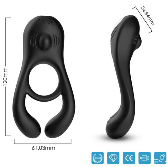 ARMONY - ANELLO VIBRATORE DOPPIO VEYRON PER COPPIE NERO