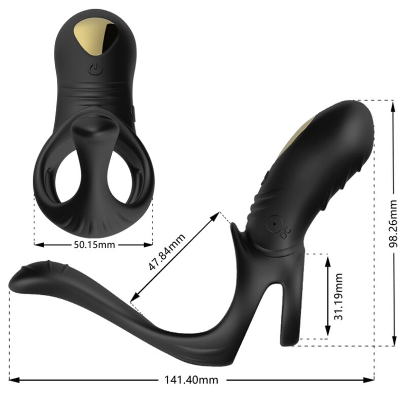 ARMONY - JOY JUMPER RING VIBRATOR FOR COUPLES & ANAL PLUG REMOTE CONTROL BLACK ARMONY FOR HIM
