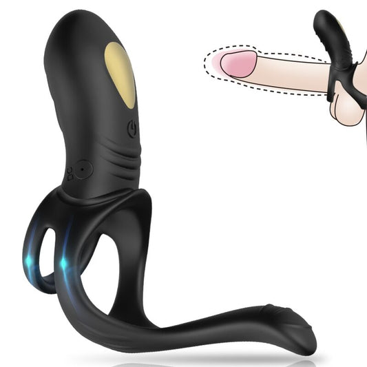 ARMONY - VIBRATORE A ANELLO JUMPER JOY PER COPPIE E PLUG ANALE NERO
