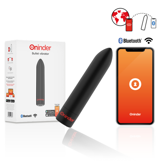 ONINDER - VIBRATORE A PROIETTILE BERLIN NERO 9 MODALITÀ 8,5 X 2 CM - APP GRATUITA