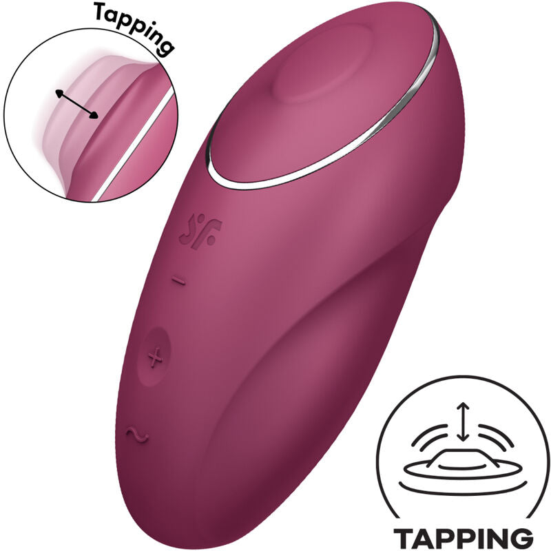 SATISFYER - TAP & CLIMAX 1 LAY-ON VIBRATOR RED SATISFYER LAYONS