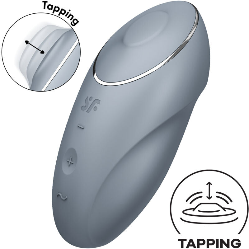 SATISFYER - TAP & CLIMAX 1 LAY-ON VIBRATOR GREY SATISFYER LAYONS
