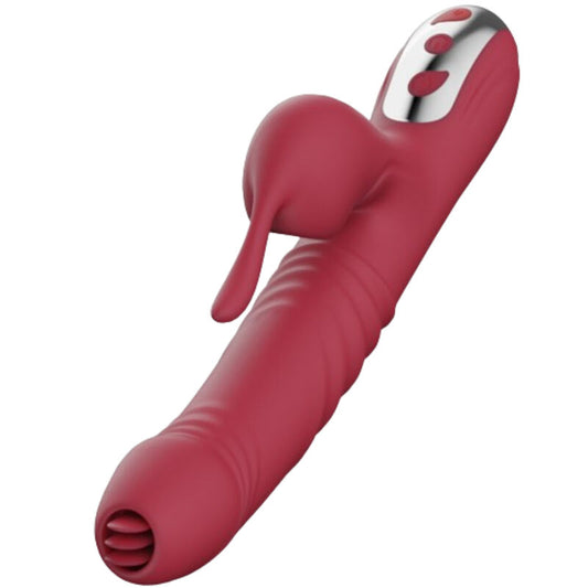 ARMONY - VIBRADOR CHUPADOR Y SUCCIONADOR CON LENGUA ESTIMULANTE BORGOÑA