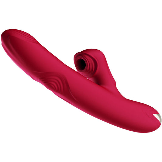 ARMONY - VIBRADOR CON TEXTURA Y VENTOSA MODELO 1 COLOR BURDEOS