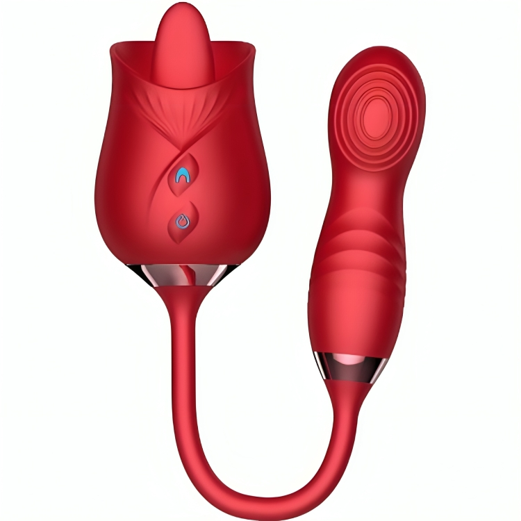 ARMONY - DELIGHT FLOWER VIBRATOR & BUMPING WITH RED TONGUE ARMONY STIMULATORS