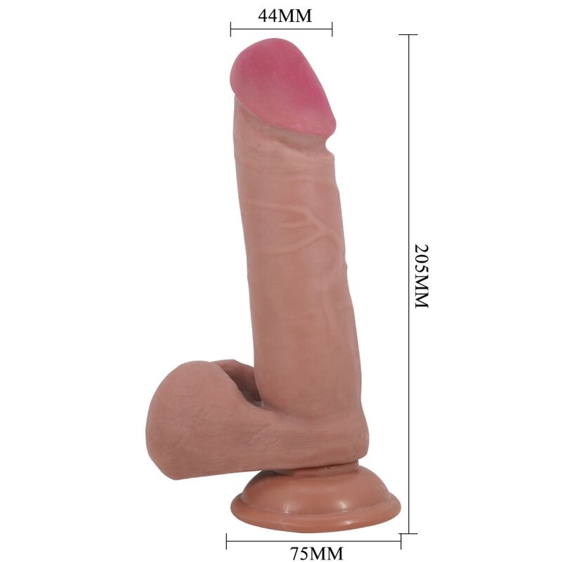 PRETTY LOVE - SLIDING SKIN SERIES REALISTIC DILDO WITH SLIDING SKIN SUCTION CUP FLESH 20.5 CM PRETTY LOVE HIGH GRADE