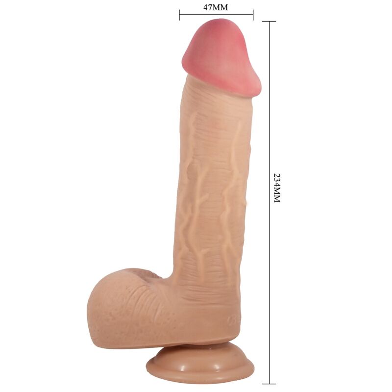 PRETTY LOVE - SLIDING SKIN SERIES REALISTIC DILDO WITH SLIDING SKIN SUCTION CUP FLESH 23.4 CM PRETTY LOVE HIGH GRADE