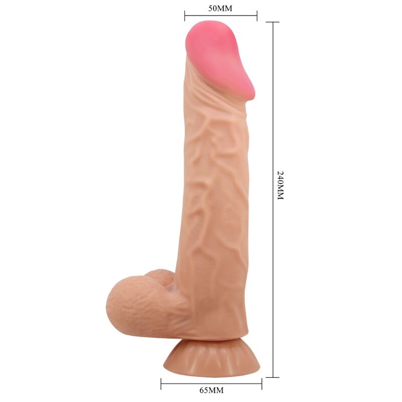 PRETTY LOVE - SLIDING SKIN SERIES REALISTIC DILDO WITH SLIDING SKIN SUCTION CUP REMOTE CONTROL FLESH 24 CM PRETTY LOVE HIGH GRADE
