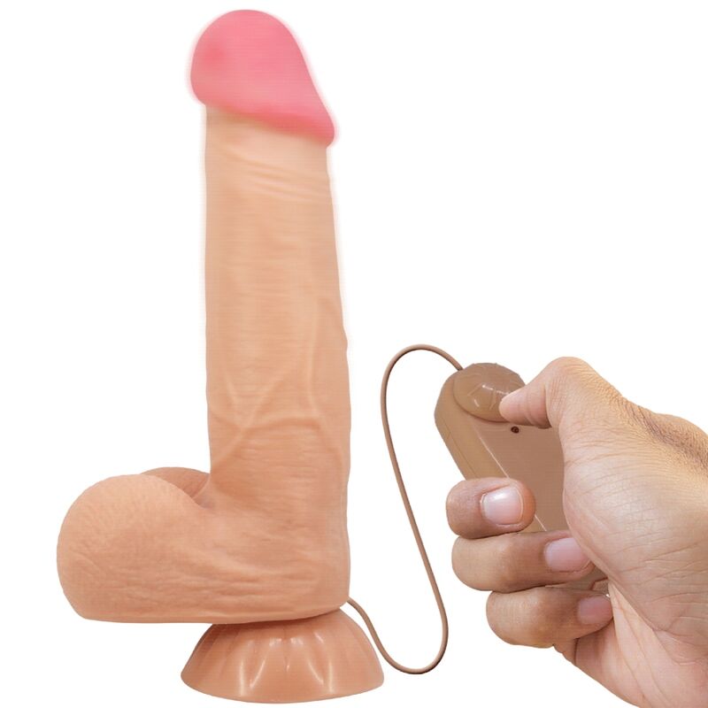 PRETTY LOVE - SLIDING SKIN SERIES REALISTIC DILDO WITH SLIDING SKIN SUCTION CUP REMOTE CONTROL FLESH 21.8 CM PRETTY LOVE HIGH GRADE