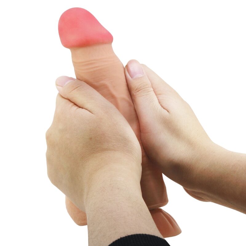 PRETTY LOVE - SLIDING SKIN SERIES REALISTIC DILDO WITH SLIDING SKIN SUCTION CUP REMOTE CONTROL FLESH 21.8 CM PRETTY LOVE HIGH GRADE