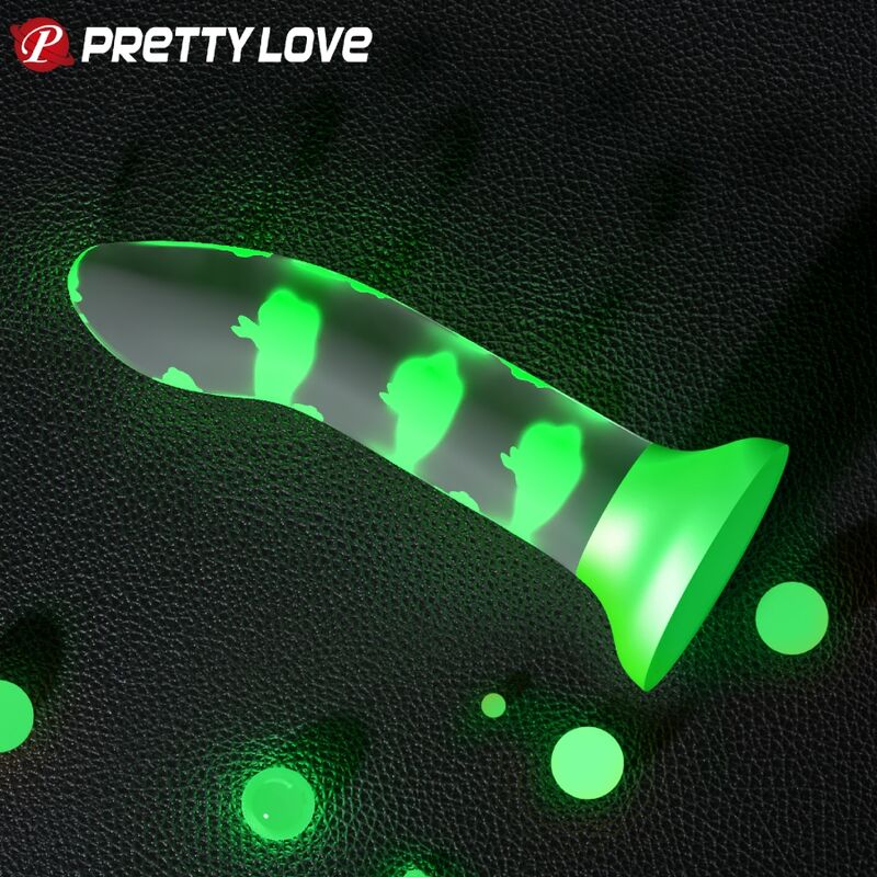 PRETTY LOVE - MAGICAL NIGHTFALL DILDO WITHOUT VIBRATION LUMINOUS GREEN PRETTY LOVE FLIRTATION