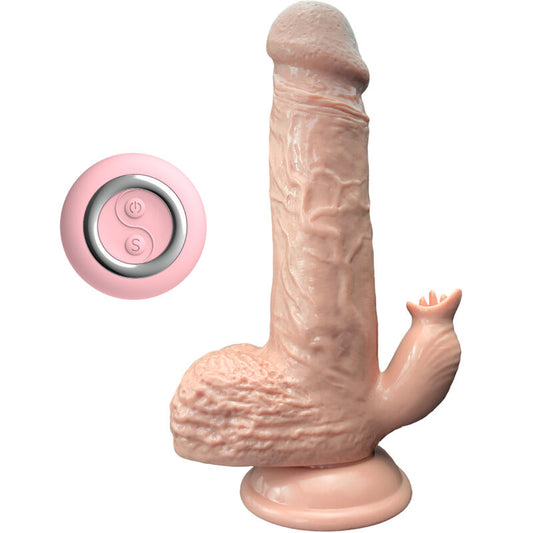 ARMONY - VIBRATORE REALISTICO E DILDO SPINTA CON STIMOLATORE LINGUALE 19 CM