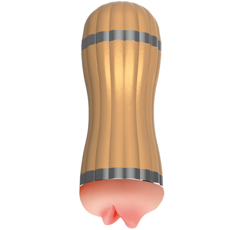 ARMONY - BEVIS DOUBLE MASTURBATOR VAGINA & MOUTH WITHOUT VIBRATION GOLD ARMONY FOR HIM