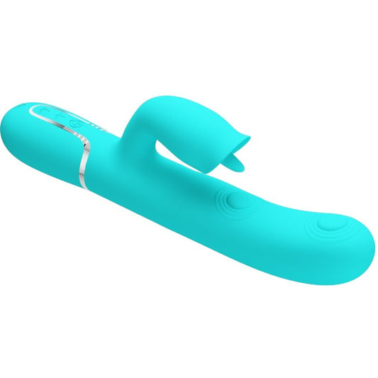 PRETTY LOVE - VIBRADOR RABBIT CON LENGUA AQUA VERDE