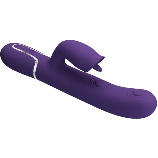 PRETTY LOVE - VIBRADOR RABBIT CON LENGUA LAMEJADORA MORADO