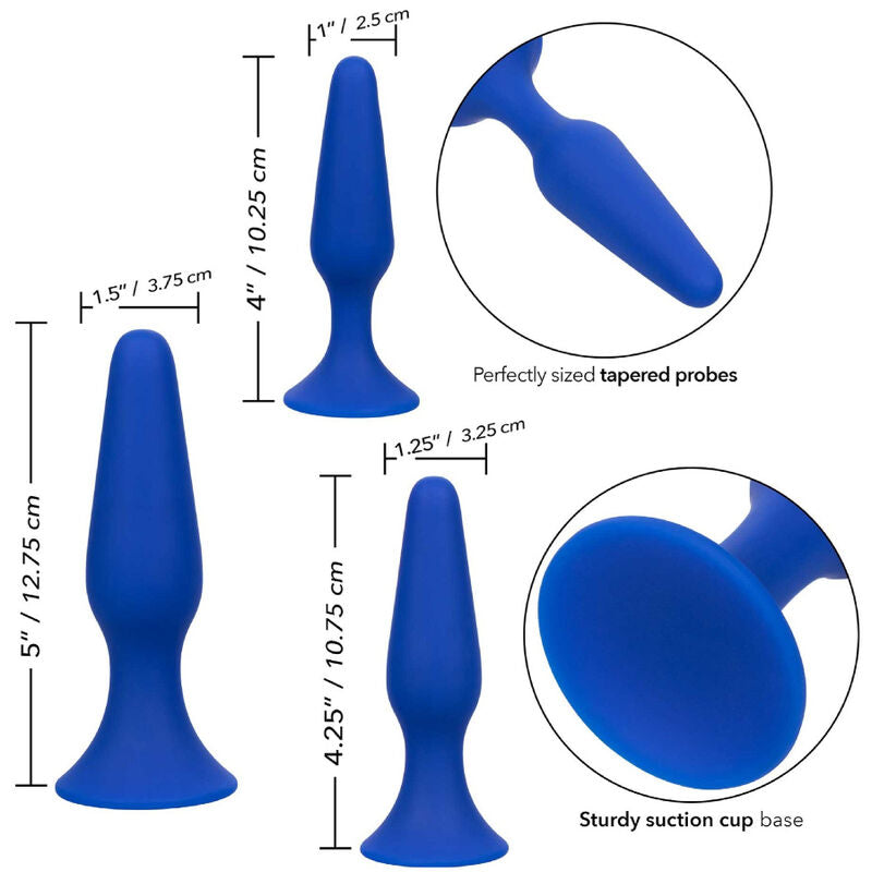 CALEXOTICS - ADMIRAL KIT 3 ANAL PLUG BLUE CALEXOTICS