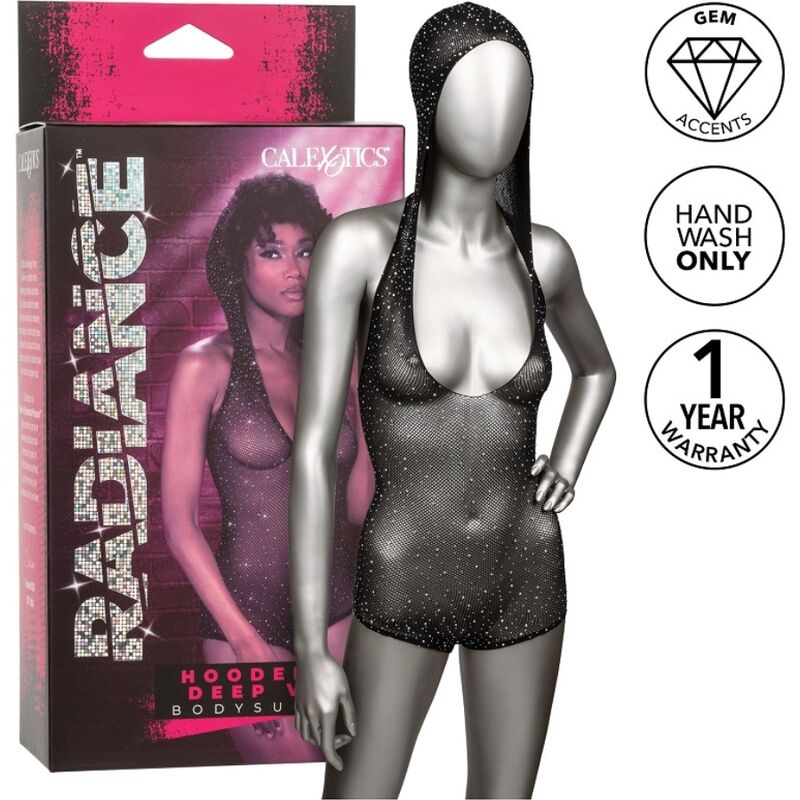 CALEXOTICS - RADIANCE HOODED DEEP V BODYSUIT CALEXOTICS