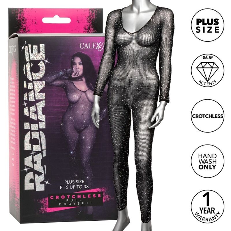 CALEXOTICS - RADIANCE CROTCHLESS FULL BODYSUIT RHINE PLUS SIZE CALEXOTICS