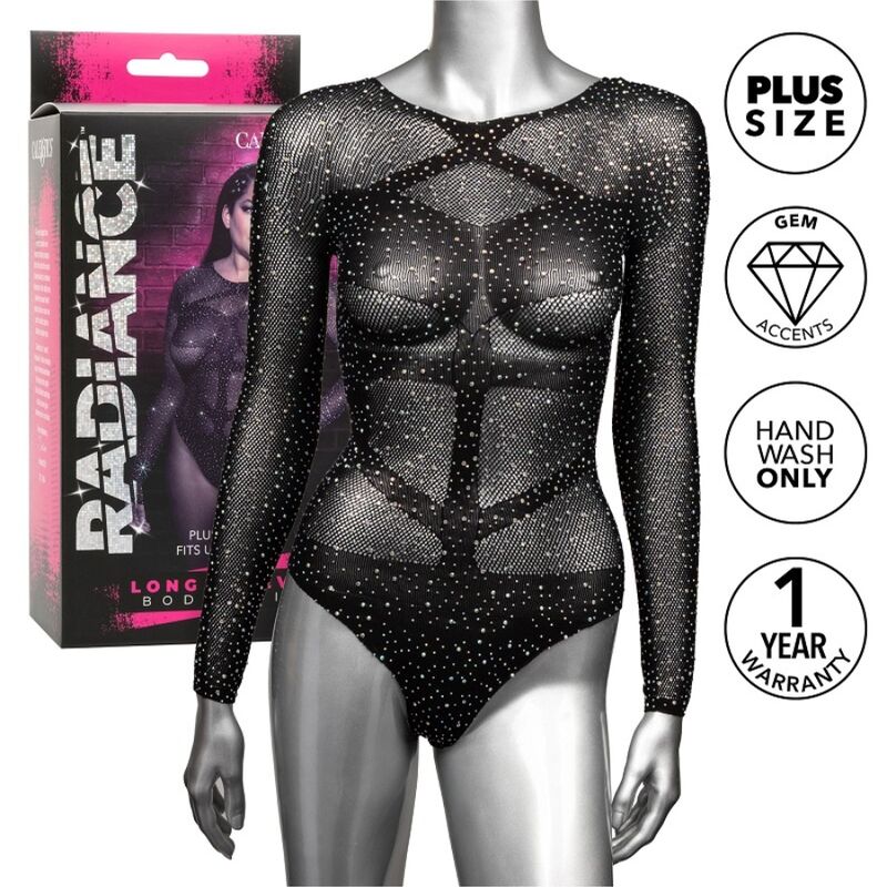 CALEXOTICS - RADIANCE LONG SLEEVE BODYSUIT RHINE PLUS SIZE CALEXOTICS