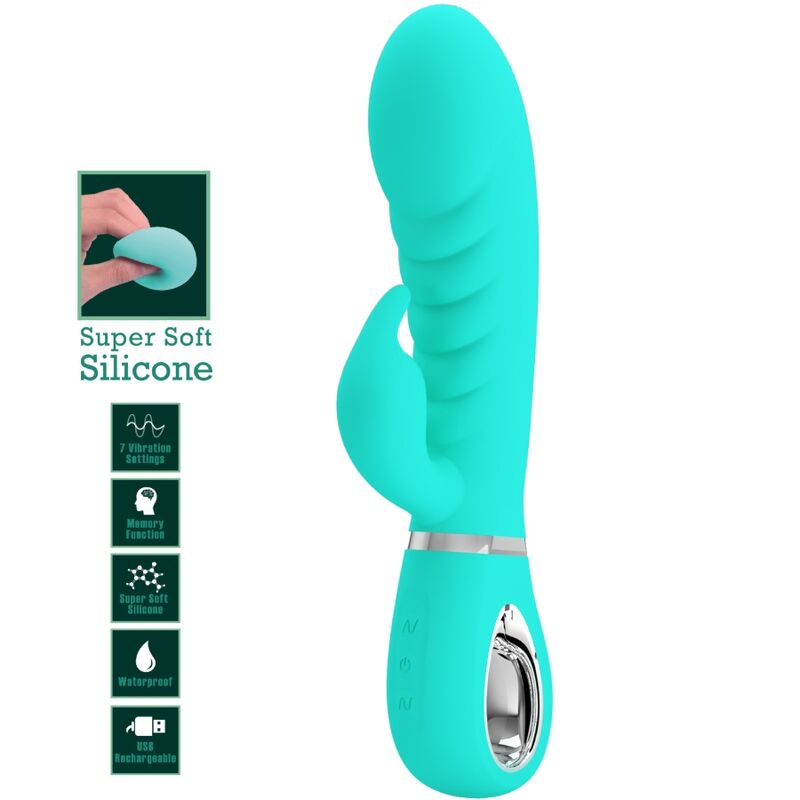 PRETTY LOVE - PRESCOTT MULTIFUNCTION G-SPOT VIBRATOR AQUA GREEN PRETTY LOVE PARTY UP