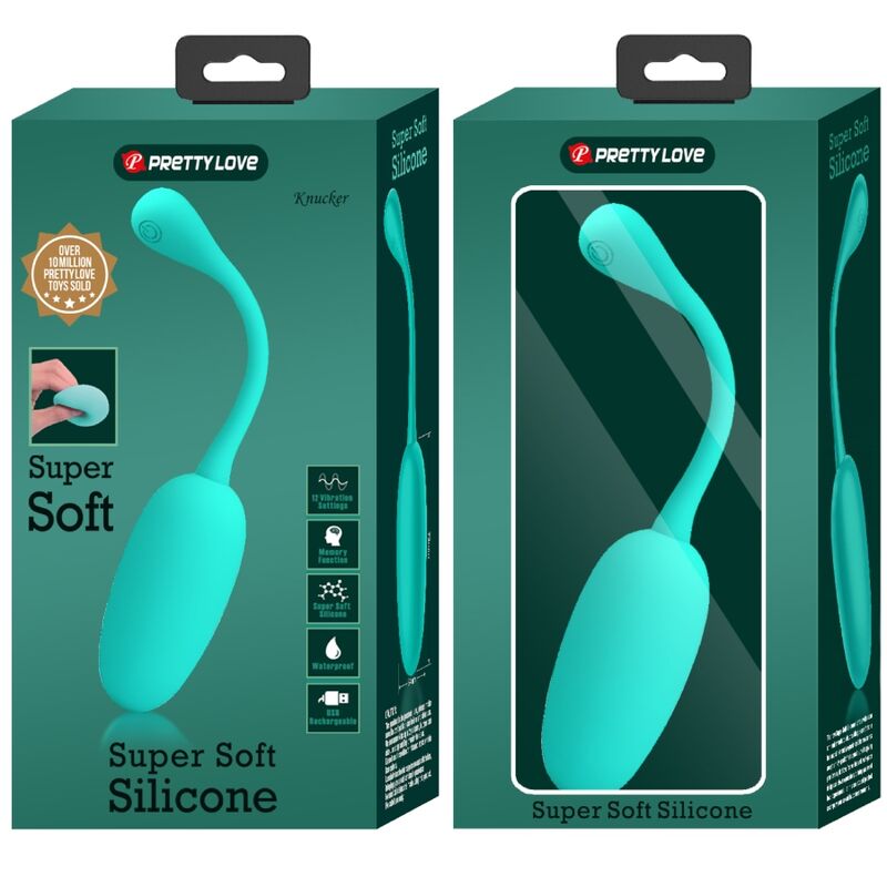 PRETTY LOVE - KNUCKER WATER GREEN RECHARGEABLE VIBRATING EGG PRETTY LOVE FLIRTATION