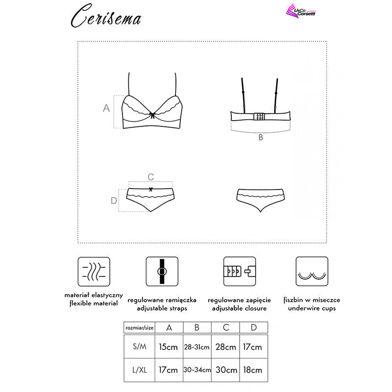 LIVCO CORSETTI FASHION - CERISEMA LC 21005 BRA + PANTY CORAL S/M LIVCO CORSETTI SETS