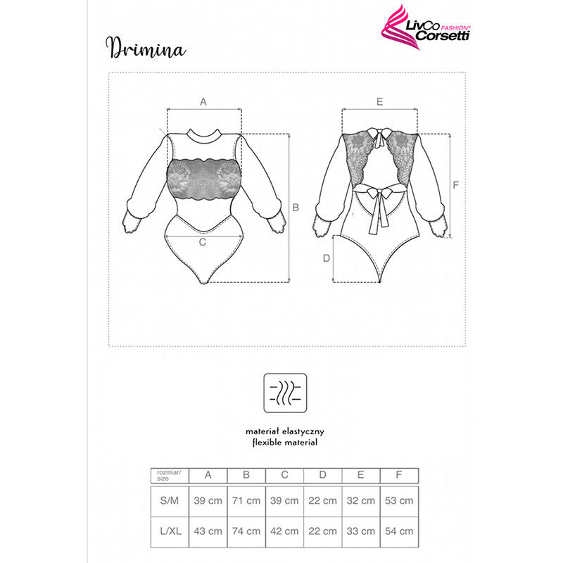 LIVCO CORSETTI FASHION - DRIMINA LC90690 BODY NANVY BLUE L/XL LIVCO CORSETTI BODIES