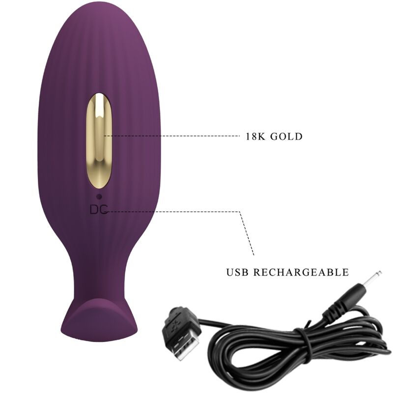 PRETTY LOVE - JEFFERSON APP CONTROLLED ANAL PLUG PURPLE PRETTY LOVE BOTTOM