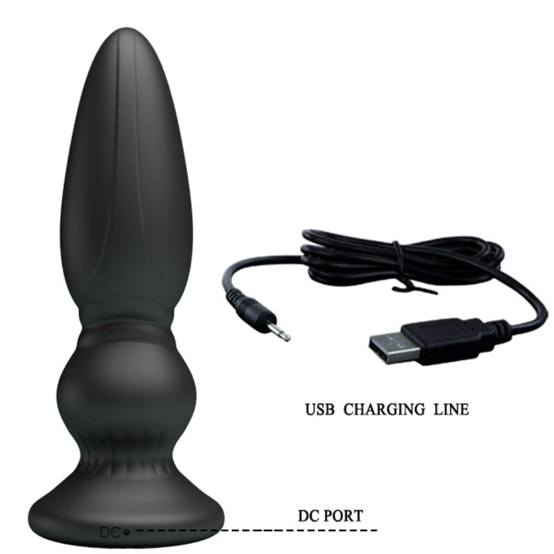 MR PLAY - POWERFUL VIBRATOR REMOTE CONTROL ANAL PLUG BLACK MR PLAY