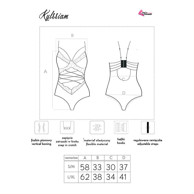 LIVCO CORSETTI FASHION - KYLSSIAM LC 90613 BODY BLACK L/XL LIVCO CORSETTI BODIES