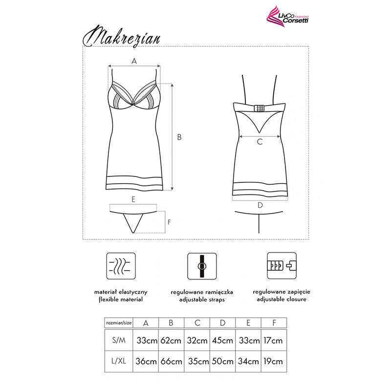 LIVCO CORSETTI FASHION - MAKREZIAN LC 90545 SHIRT + PANTY BLACK LIVCO CORSETTI SETS