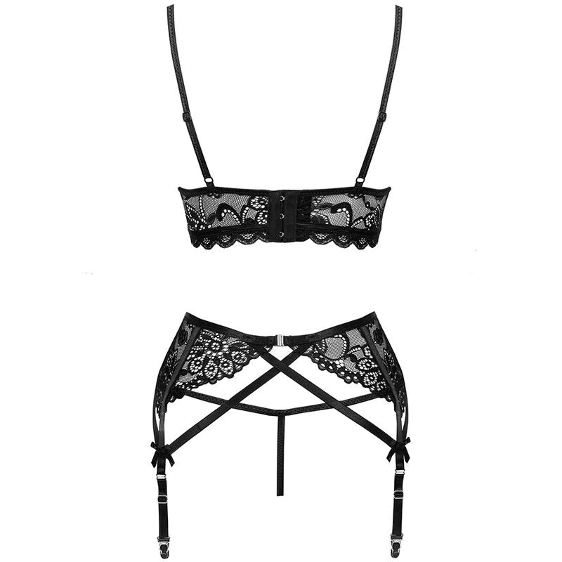 LIVCO CORSETTI FASHION - MORIDAM LC 90552 BRA + GARTER BELT + PANTY NEGRO L/XL LIVCO CORSETTI SETS