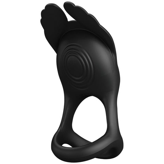 PRETTY LOVE - ANELLO PER PENE VIBRANTE SILAS 7 VIBRAZIONI SILICONE NERO