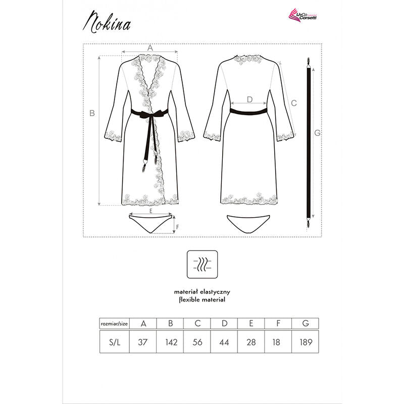 LIVCO CORSETTI FASHION - NOKINA LC XG055 DRESSIN G GOWN + PANTY BLACK ONE SIZE LIVCO CORSETTI SETS