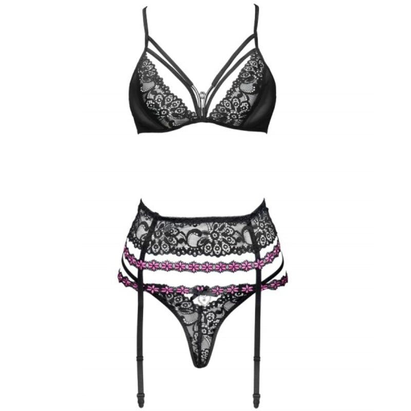LIVCO CORSETTI FASHION - SNEHANA LC 90443 BRA + GARTER BELT + PANTY BLACK LIVCO CORSETTI SETS