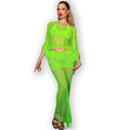 CHILIROSE - CR 4666 TOP Y FALDA VERDE S/M