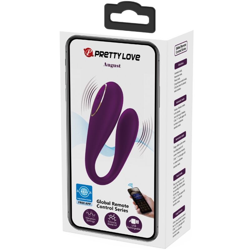 PRETTY LOVE - AUGUST REMOTE GLOBAL DOUBLE PLEASURE VIBRATOR PRETTY LOVE C-TYPE