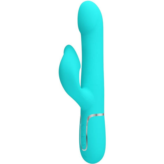 PRETTY LOVE - VIBRADOR RABBIT PEARLS AGUA MARINA