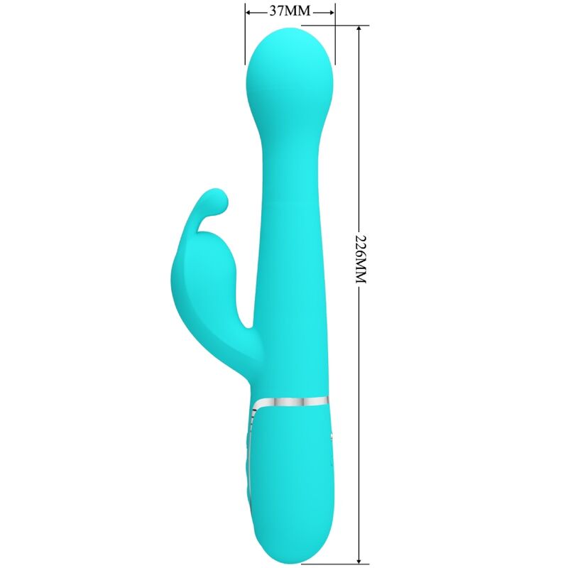 PRETTY LOVE - DEJON RABBIT VIBRATOR 3 IN 1 MULTIFUNCTION AQUA GREEN PRETTY LOVE FLIRTATION