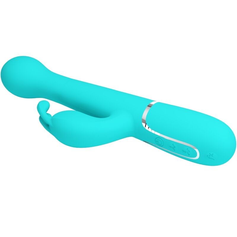 PRETTY LOVE - DEJON RABBIT VIBRATOR 3 IN 1 MULTIFUNCTION AQUA GREEN PRETTY LOVE FLIRTATION