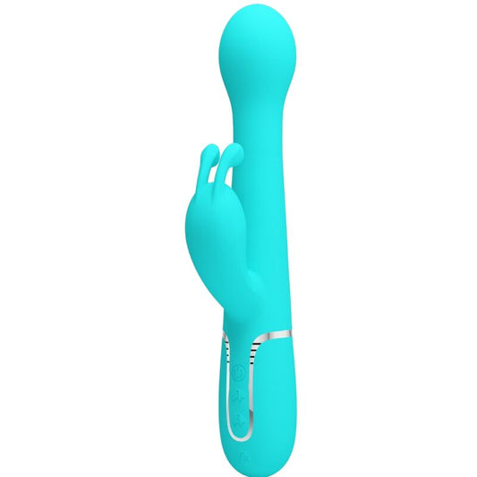 PRETTY LOVE - VIBRADOR RABBIT DEJON 3 EN 1 MULTIFUNCIÓN VERDE AGUA