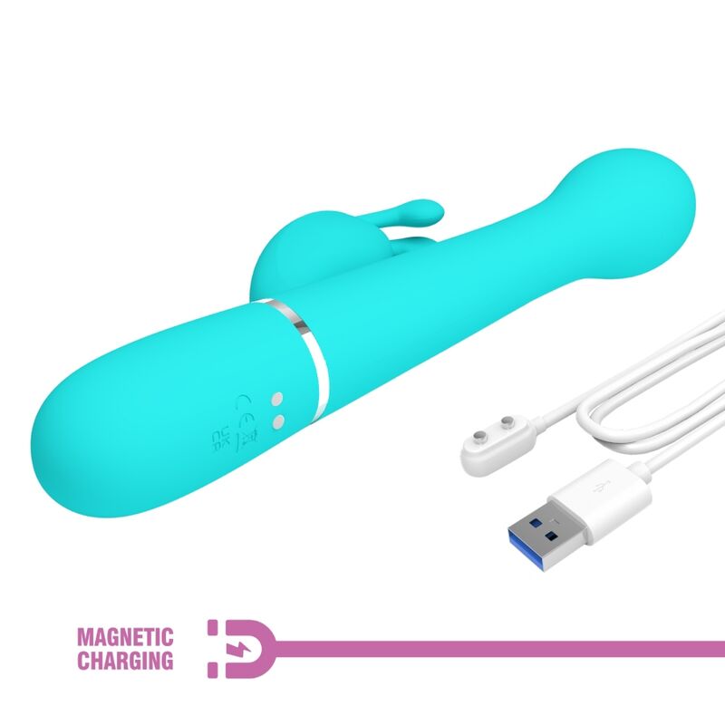 PRETTY LOVE - DEJON RABBIT VIBRATOR 3 IN 1 MULTIFUNCTION AQUA GREEN PRETTY LOVE FLIRTATION