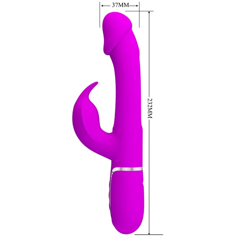 PRETTY LOVE - KAMPAS RABBIT 3 IN 1 MULTIFUNCTION VIBRATOR WITH TONGUE FUCHSIA PRETTY LOVE FLIRTATION