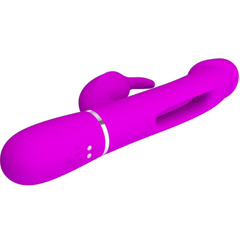 PRETTY LOVE - KAMPAS RABBIT 3 IN 1 MULTIFUNCTION VIBRATOR WITH TONGUE FUCHSIA PRETTY LOVE FLIRTATION