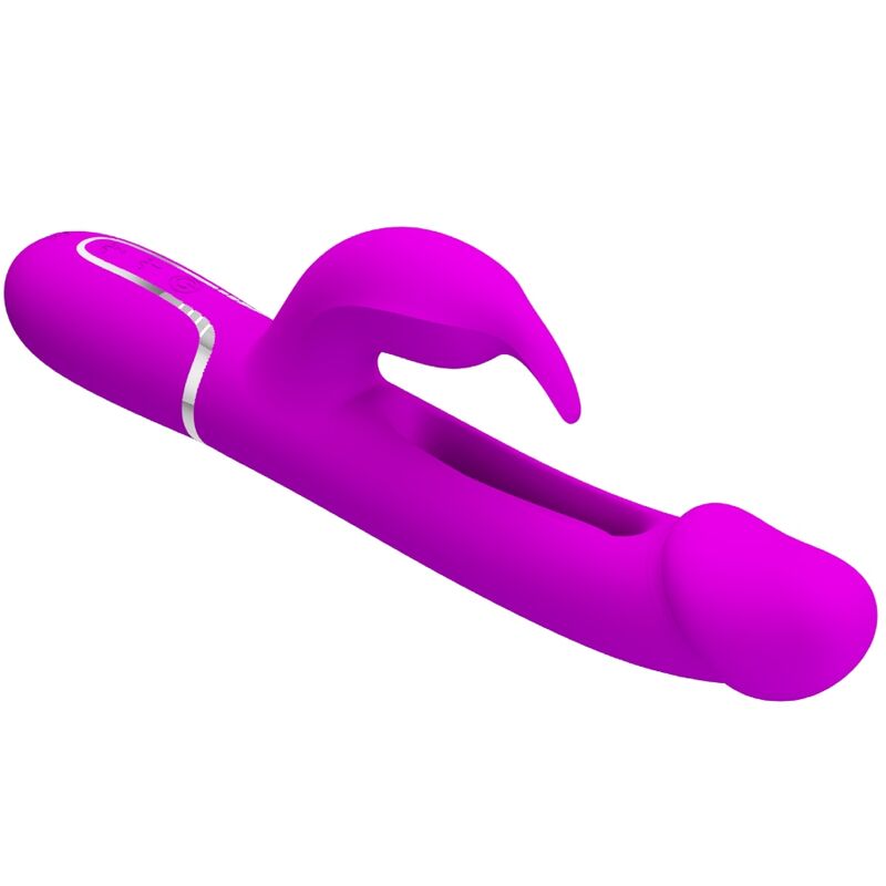 PRETTY LOVE - KAMPAS RABBIT 3 IN 1 MULTIFUNCTION VIBRATOR WITH TONGUE FUCHSIA PRETTY LOVE FLIRTATION