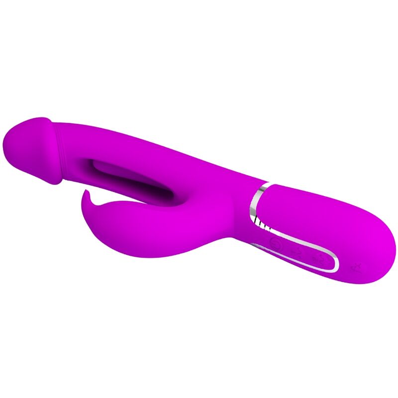 PRETTY LOVE - KAMPAS RABBIT 3 IN 1 MULTIFUNCTION VIBRATOR WITH TONGUE FUCHSIA PRETTY LOVE FLIRTATION