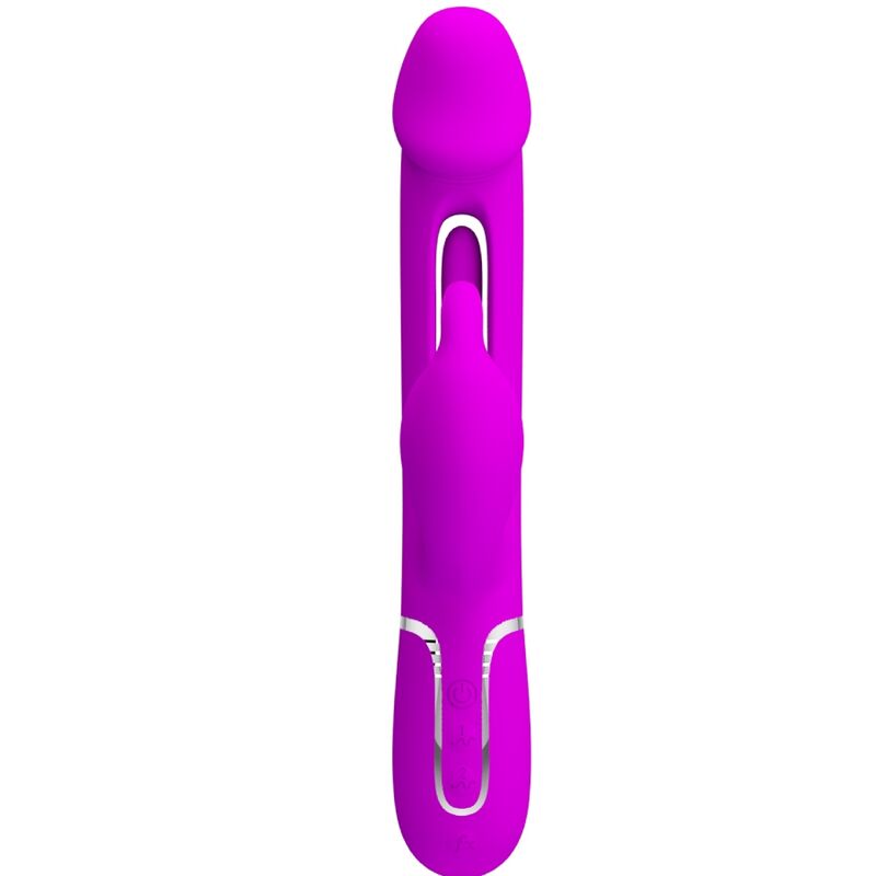 PRETTY LOVE - KAMPAS RABBIT 3 IN 1 MULTIFUNCTION VIBRATOR WITH TONGUE FUCHSIA PRETTY LOVE FLIRTATION